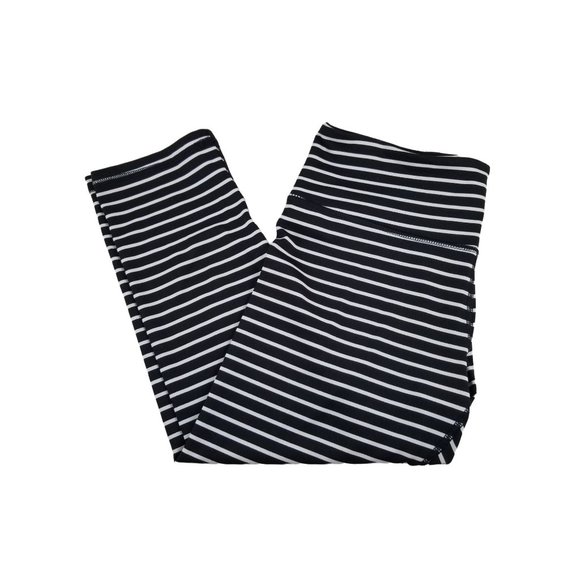 Womens Scorpio Sol Black White Stripes Pants Leggings Poly-Spandex Blend Small - Picture 1 of 6